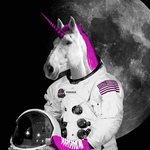 Postcard: Roller Skating Unicorn Astronaut image 3