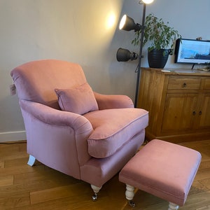 Beautiful Pink velvet Howard style armchair