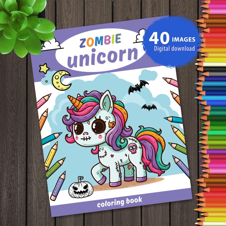 Unicorn Zombie Coloring Pages: Fun Art for Kids & Adults (PDF Download ...
