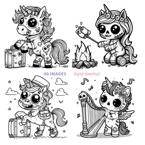 Unicorn Zombie Coloring Page, Printable Kids & Adult Coloring Pages ...