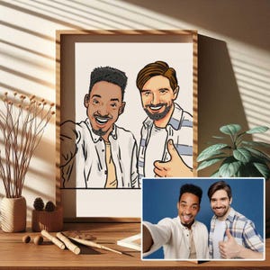 Custom Couple Portrait | Personalized Digital Family Illustration & Couples Gift Artwork