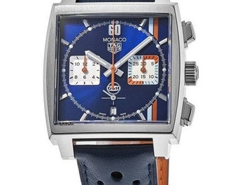 watch tag heuer, New Tag Heuer Monaco Chronograph Gulf Edition Blue Men's Watch CBL2115.FC6494