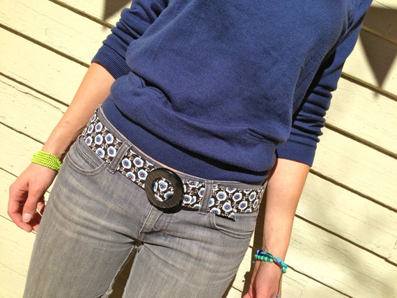 Fabric Belt Multi Colored Floral 