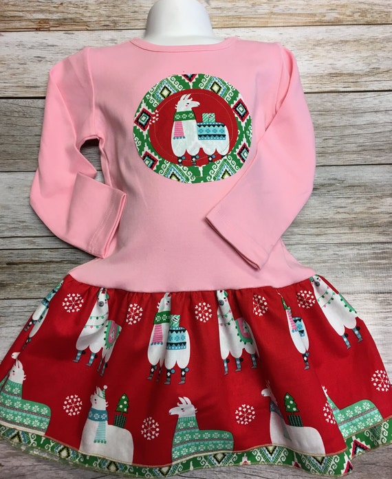 girls pink christmas dress