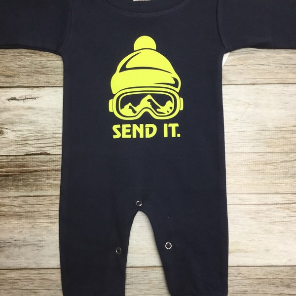 Send It Romper -Baby boy gift Baby Shower Baby Ski Outfit