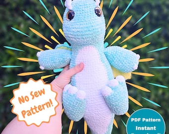 Buster il drago - Schema PDF all'uncinetto [SOLO schema digitale] Senza cuciture