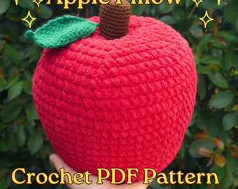 Schema PDF per cuscino all'uncinetto a forma di mela [SOLO schema digitale]