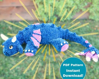 Schema PDF per l'uncinetto di Theodore the Dragon [SOLO schema digitale]