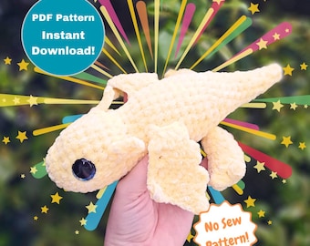 Pacchetto di modelli all'uncinetto per Baby Wyvern Dragon [SOLO modello digitale] Senza cuciture