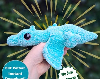 Schema PDF per uncinetto di un cucciolo di pterodattilo [SOLO schema digitale] Senza cuciture