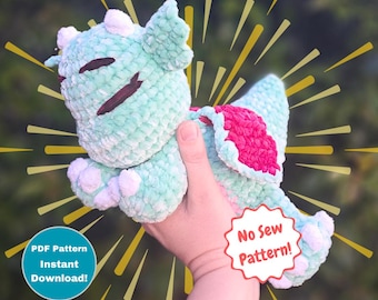 Schema all'uncinetto del drago addormentato [SOLO schema digitale] Senza cuciture