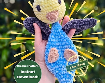 Budgie Snuggler Crochet PDF Pattern [SOLO modello digitale] Low-Sew