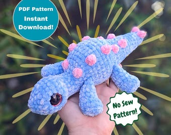 Patrón PDF de crochet de estegosaurio bebé [SOLO patrón digital] Sin costura
