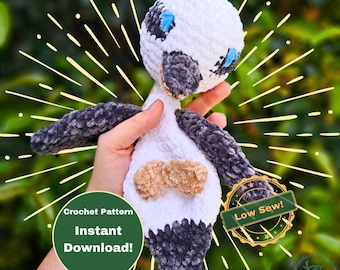 Kookaburra Snuggler Crochet PDF Pattern [SOLO modello digitale] Low-Sew