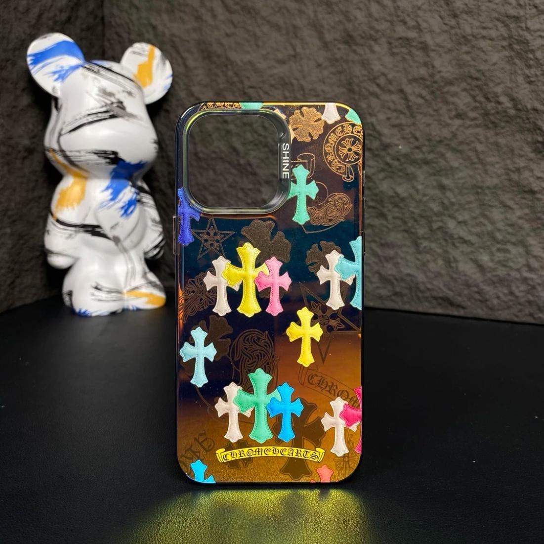Gothic Cross Y2K iPhone Case | Grunge Shockproof Protective Cover with Holographic Effect, Cool Aesthetic Gift