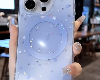 Funda MagSafe Glitter Star para iPhone: Protectora brillante con cristales de imitación