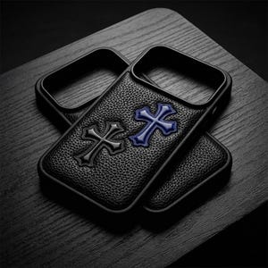 Funda de piel con diseño de cruz gótica para iPhone: estilo urbano punk Y2K, compatible con MagSafe imagen 8