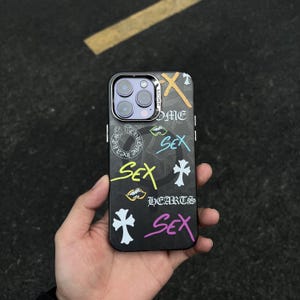 Gothic Cross MagSafe iPhone Case | Y2K Punk Luxury Phone Cover, Grunge Aesthetic Protective Case for iPhone 15 & 16 Pro Max, Trendy CoolGift