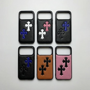 Funda de piel con diseño de cruz gótica para iPhone: estilo urbano punk Y2K, compatible con MagSafe imagen 9