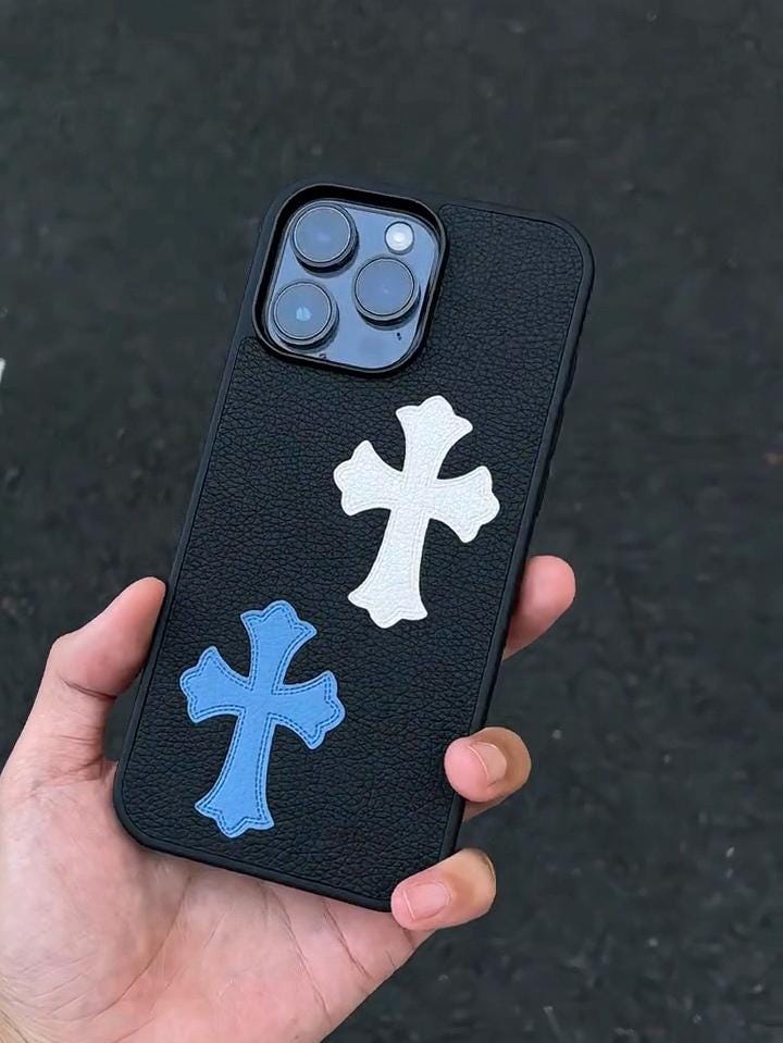 iPhone・スマホケース BALENCIAGA WHITE LEATHER PHONE CASE Black and white Balenciaga phone case