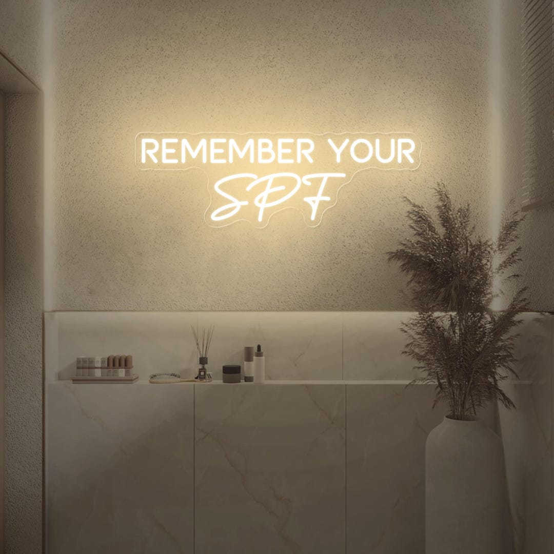 Remember Your SPF Neon Sign,salon Decor Sign,modern Salon Selfie Mirror ...