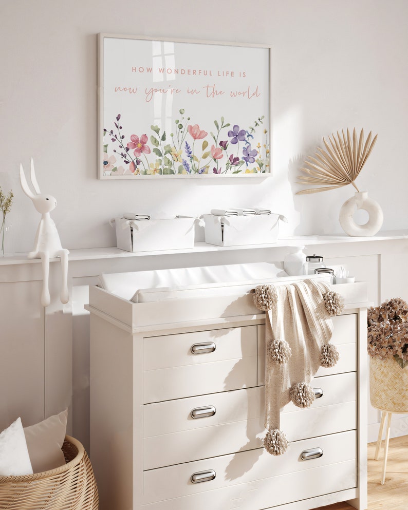 Boho Girl Nursery Wall Decor, Girl Nursery Quote Poster, Girl Room Wall