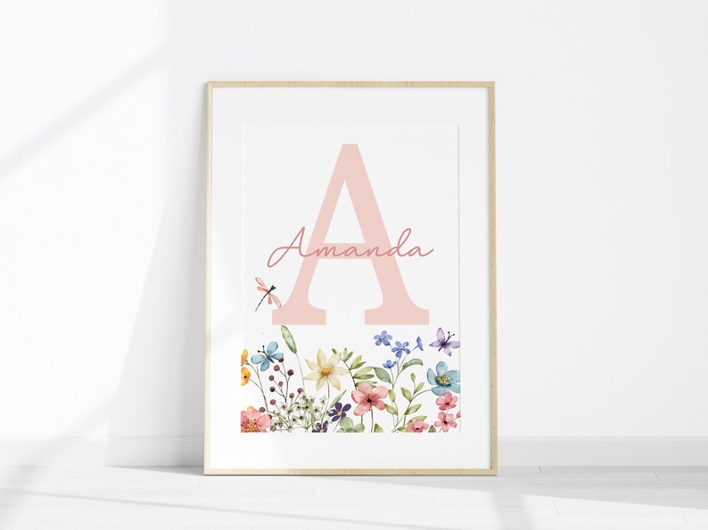 Boho Wildflower Set of 2 Nursery Prints, Printable Custom Floral Room ...