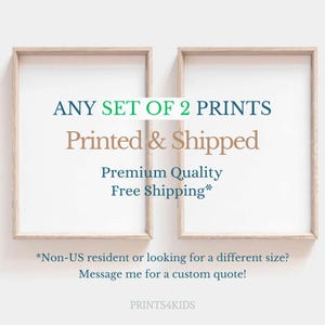 Printed Wall Art, Mailed Art Print, Set of 2 Fine Art Prints, Giclée Art Print, PRINTED and SHIPPED, Mailed Wall Art, Printing Service