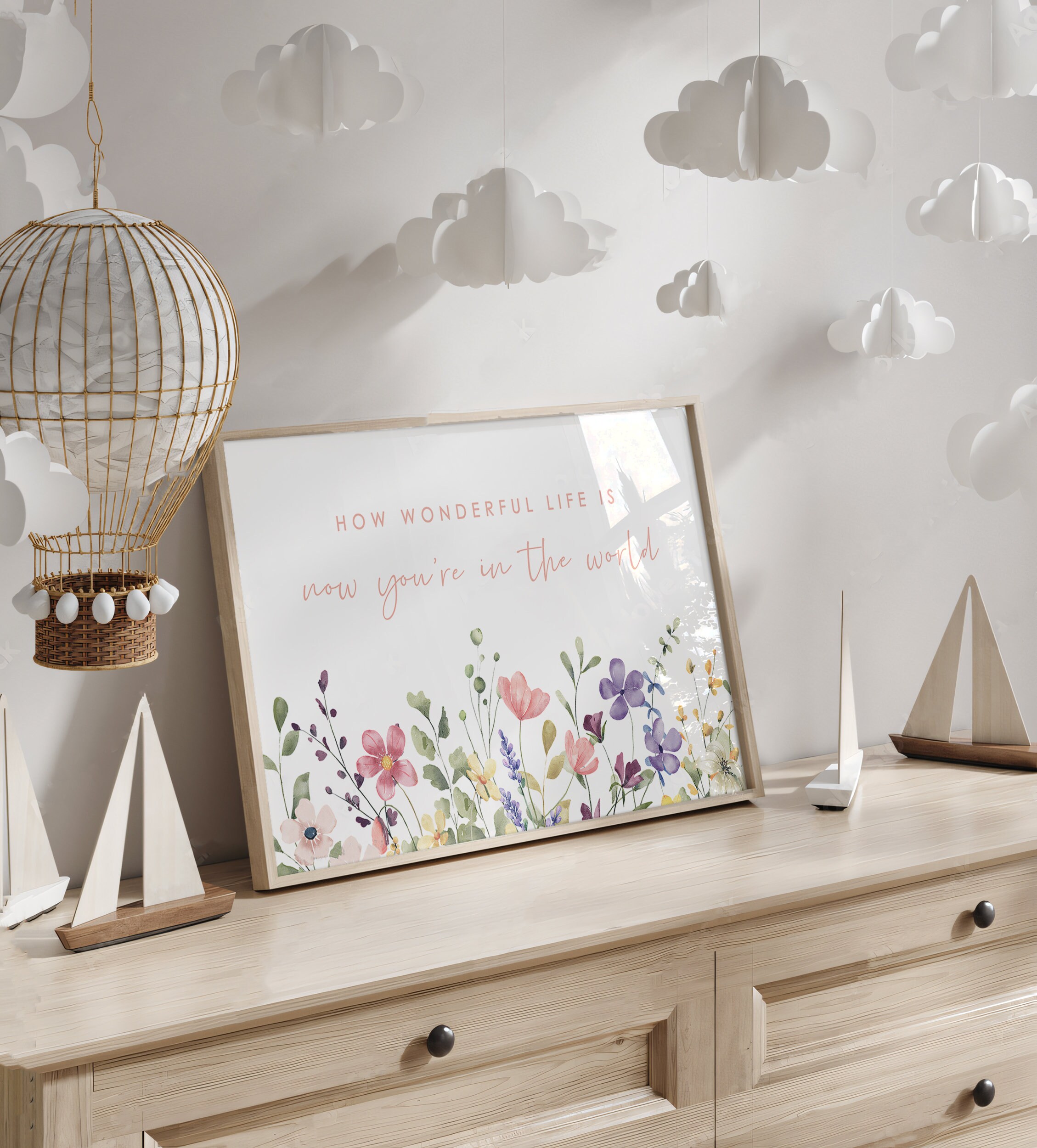 Boho Girl Nursery Wall Decor, Girl Nursery Quote Poster, Girl Room Wall