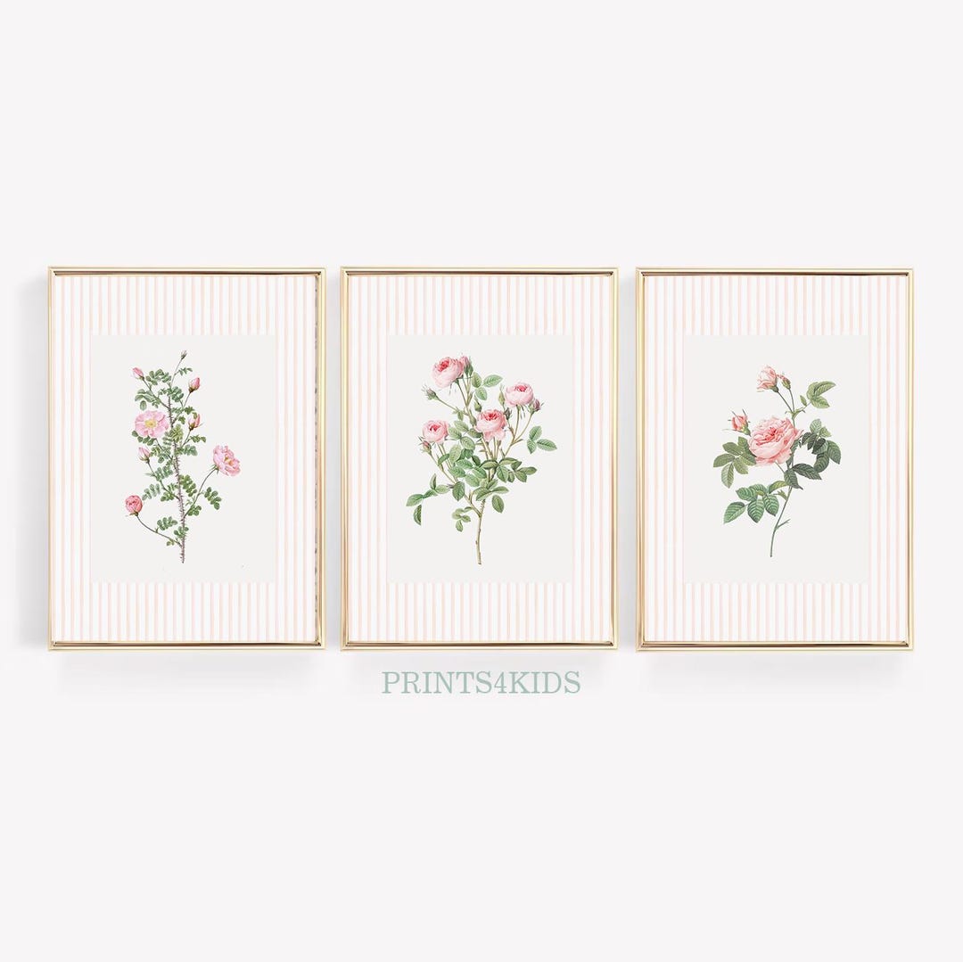 Wildflower Nursery Set of 3 Prints, Girls Room Decor, Floral Nursery ...
