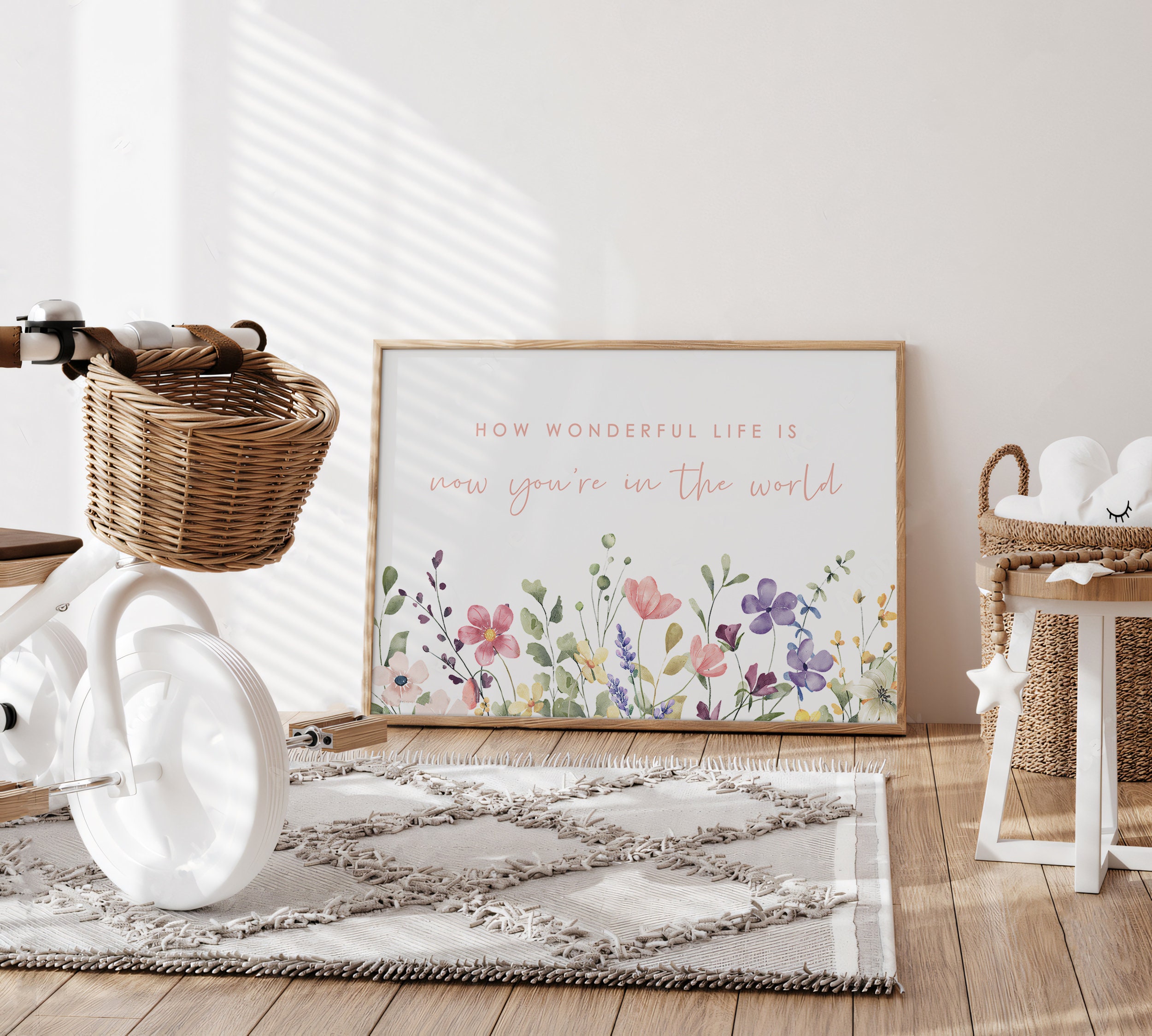 Boho Girl Nursery Wall Decor, Girl Nursery Quote Poster, Girl Room Wall