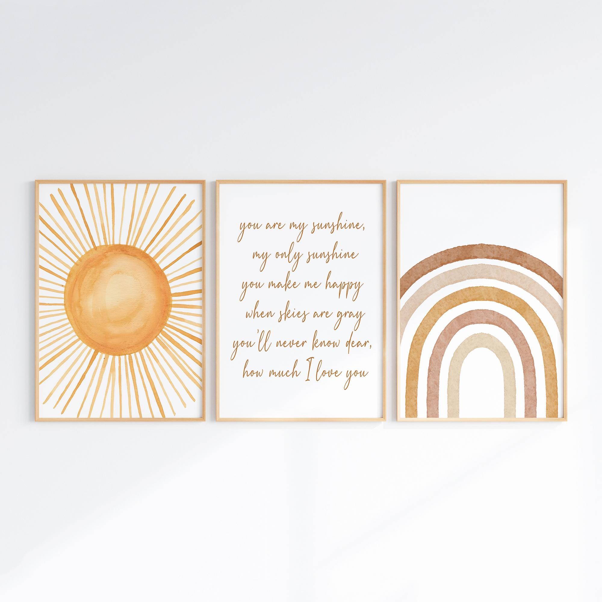 Boho Nursery Wall Art, Printable You Are My Sunshine Quote Poster, Sun ...