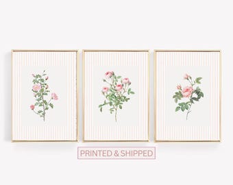 Wildflower Nursery Set of 3 Prints, Girls Room Decor, Floral Nursery Wall Decor, Vintage Nursery Art, Watercolor Botanical Nursery Wall Art