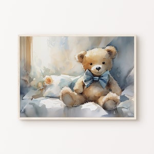 Bear Nursery Decor, Vintage Teddy Bear Print, Teddy Bear Painting, Rustic Nursery Decor, Baby Boy Room Decor, PRINTABLE Nursery Wall Art