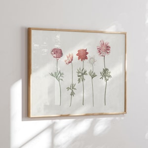 Printable Floral Wall Art, Vintage Wildflower Prints, Girls Room Decor, Vintage Flowers Nursery Art, Botanical Wall Art, Digital Download