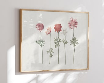 Printable Floral Wall Art, Vintage Wildflower Prints, Girls Room Decor, Vintage Flowers Nursery Art, Botanical Wall Art, Digital Download