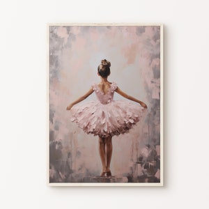 Ballerina Nursery Art, Ballet Nursery Decor, Pink Girl&#39;s Room Ballet Dancer Painting, Ballerina Print, PRINTABLE Girl Wall Art