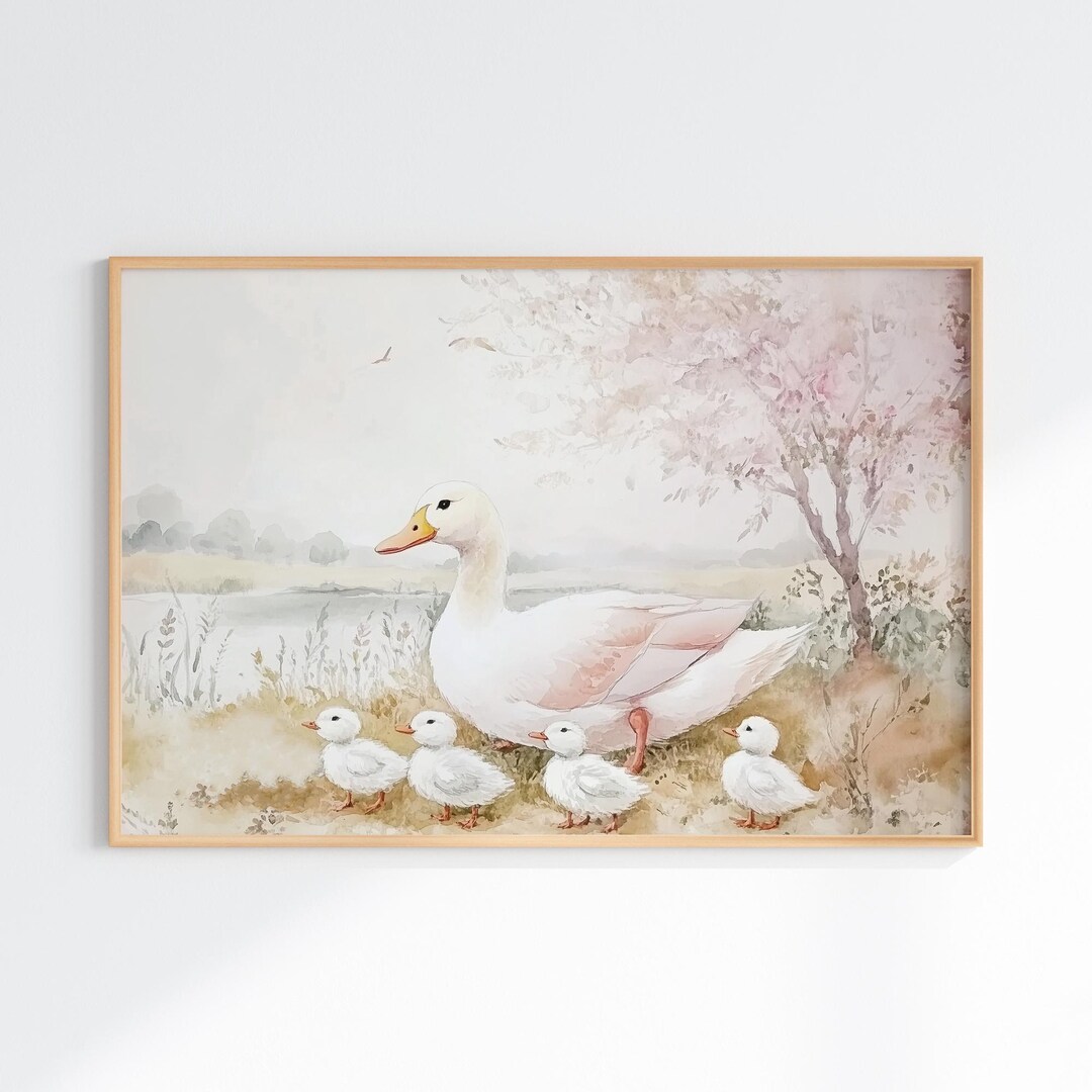 Goose Nursery Print, Girl Nursery PRINTABLE Art, Goose Wall Art for ...