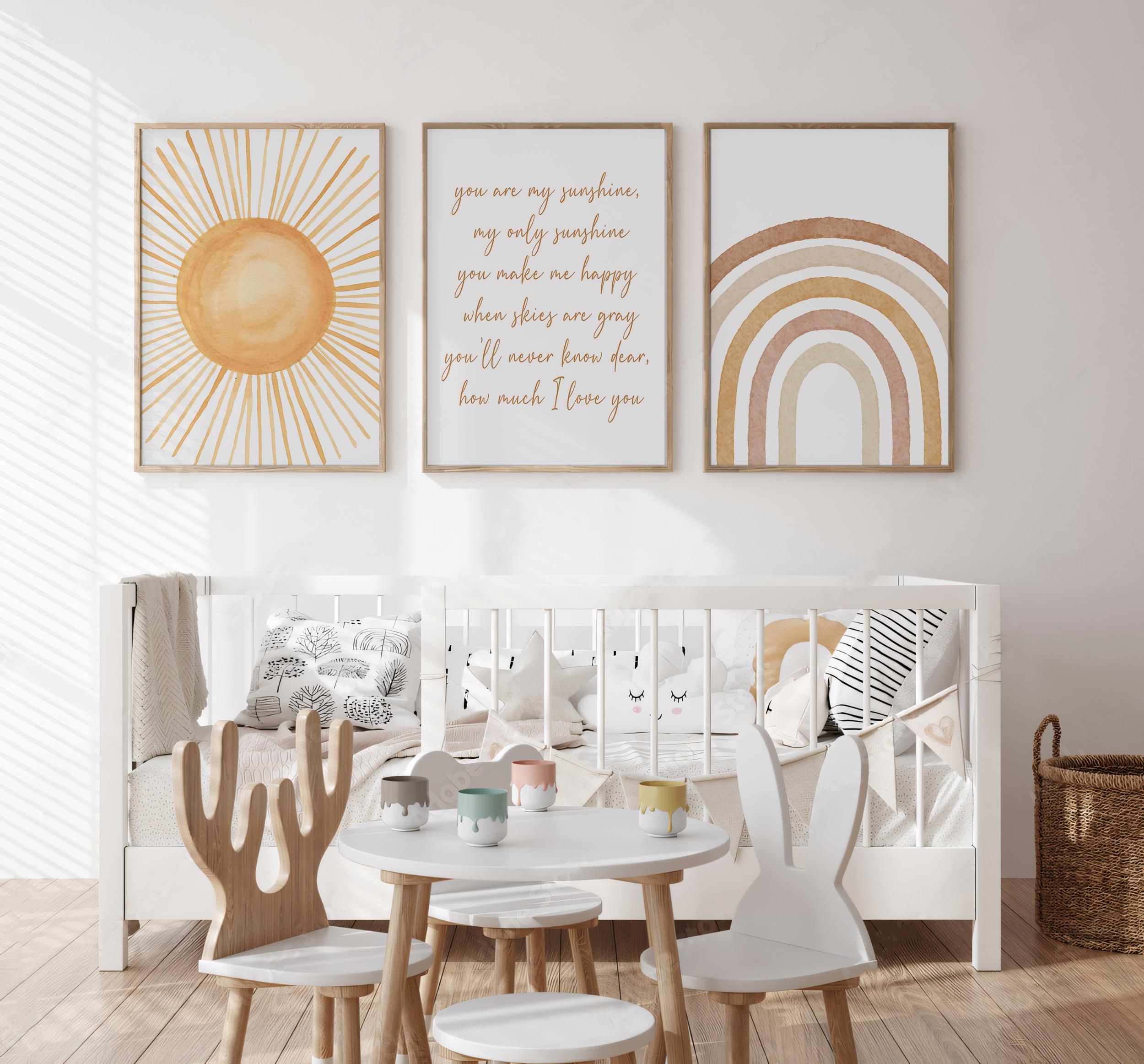 Boho Nursery Wall Art, Printable You Are My Sunshine Quote Poster, Sun ...