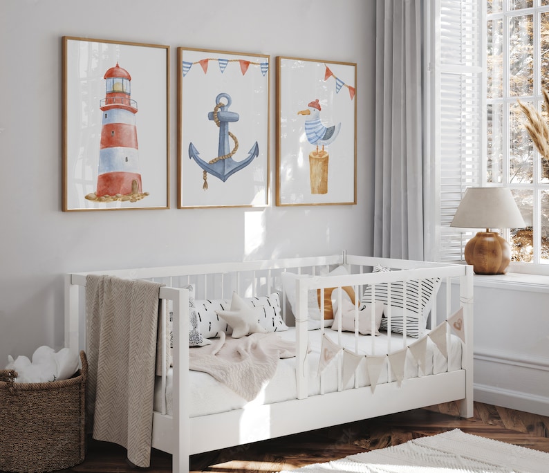 Nautical Nursery Set of 3 Prints, Under the Sea Kids Posters, Ocean Boy ...