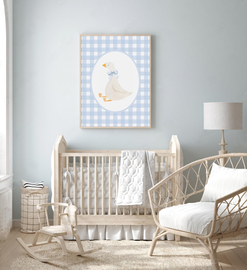Goose Nursery Prints, Nursery PRINTABLE Art, Goose Bow Wall Art for ...