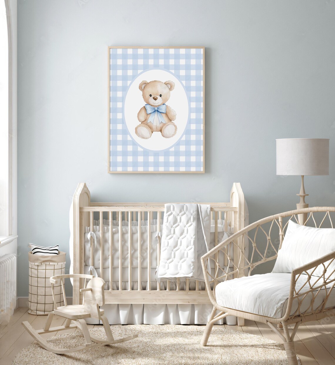 Vintage Bear Nursery Wall Art, Boy Nursery Decor, Baby Blue Nursery ...