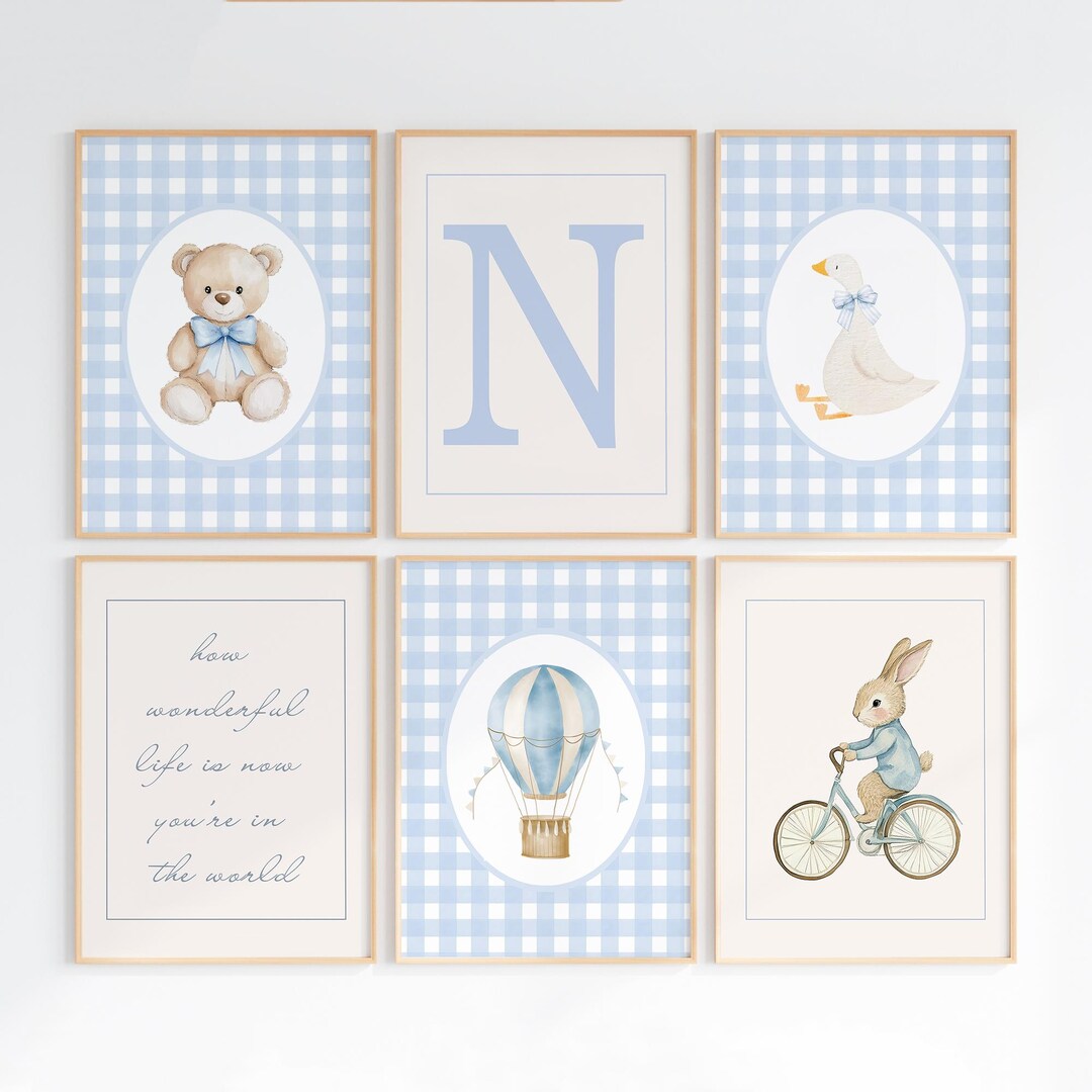 Boy Nursery Wall Art PRINTABLE Newborn Gallery Wall Set Custom Name Boy Nursery Wall Art PRINTABLE Newborn Gallery Wall Set Custom Name