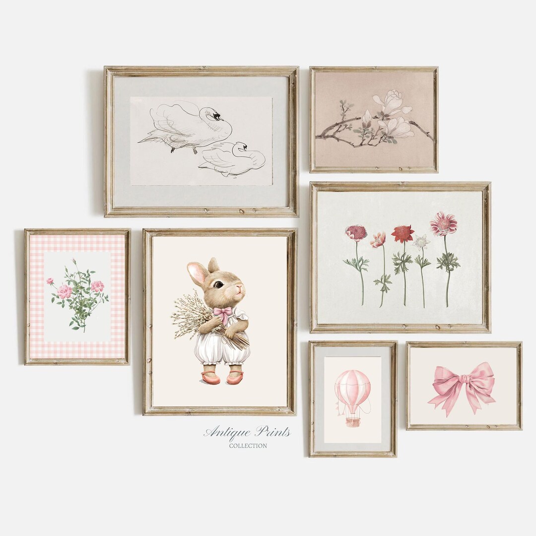 Nursery Wall Art, Blush Gallery Wall Set, Baby Girl Room Decor ...