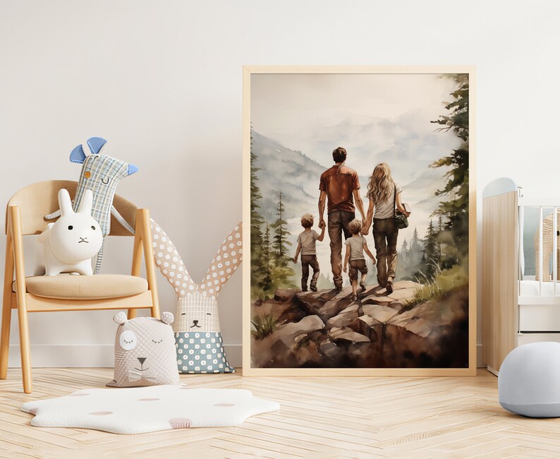 Printable Adventure Family Portrait Wall Art, Farmhouse Decor, Toddler ...
