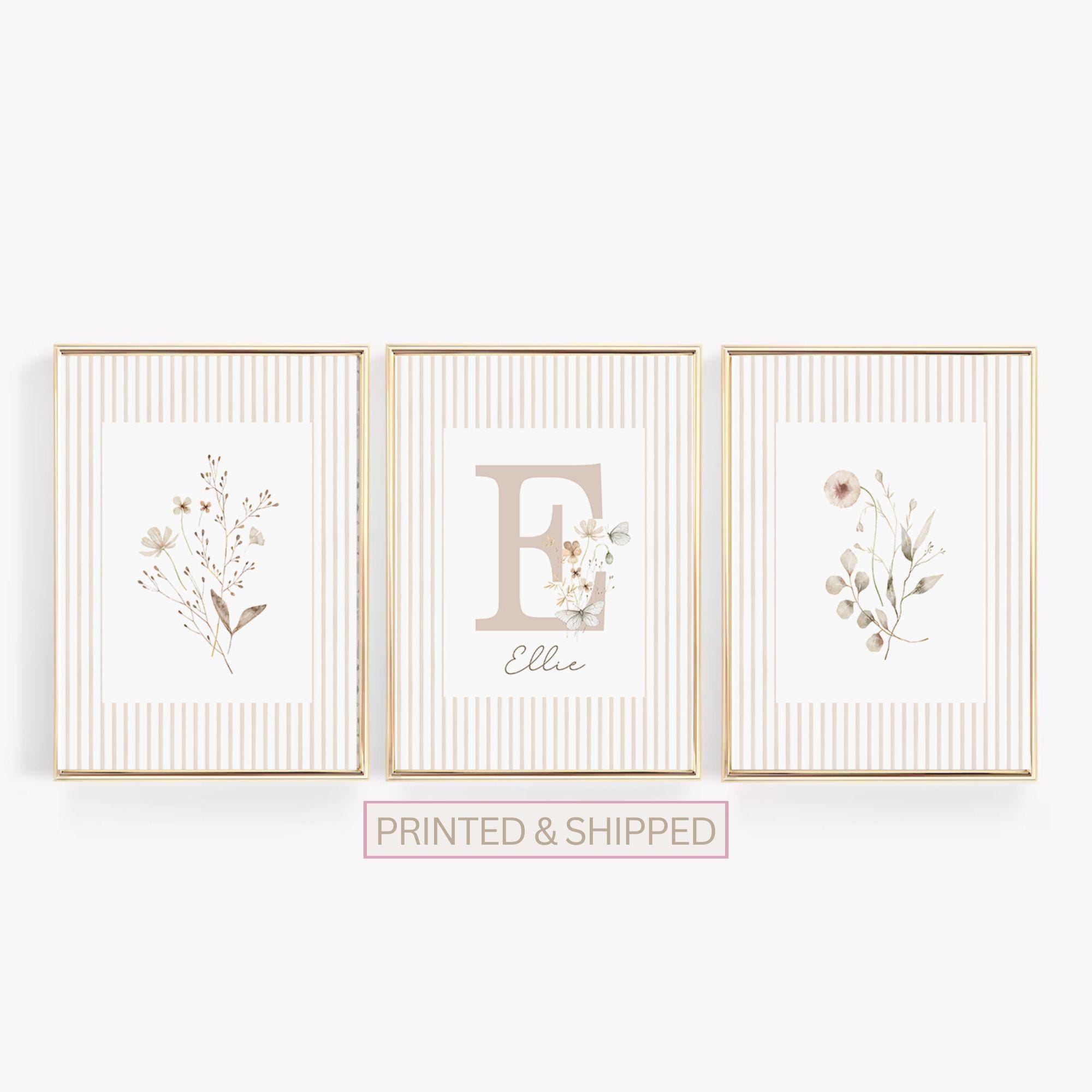 Wildflower Set of 3 Nursery Decor, Custom Floral Room Wall Art, Boho ...