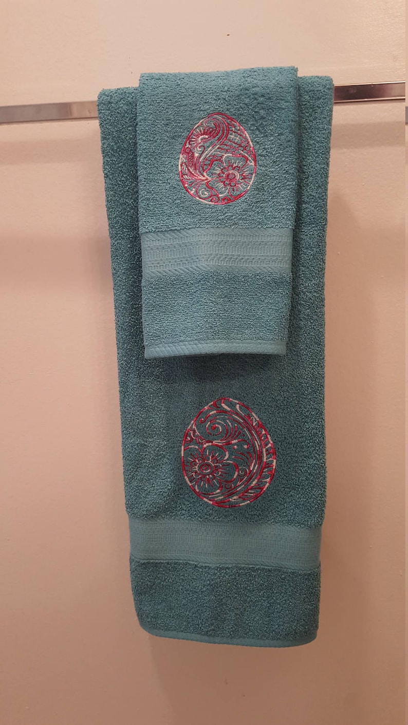 Embroidered Easter Egg Towel Set Easter Egg Towel Set Bath & Etsy
