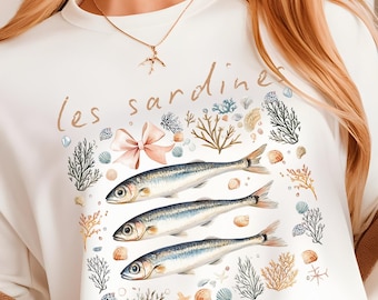 Coastal Fish Le Sardines Png Sea Clipart Coastal Aesthetic Coquette Fisherman Core Watercolor Sardine Beach Png Summer Vibes Graphic Design