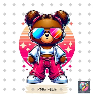 Girl Bear Png, Streetwear Png, Urban Png Designs, Hip Hop Bear Png, Hiphop Png, Streetwear Designs, Bear Png, Graffiti Bear, Urban Bear Png