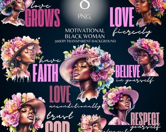 Faith Based Png, Motivational Woman, Inspirational Png, Positive Affirmations Black Woman Clipart, African American Png, Positive Quotes Png